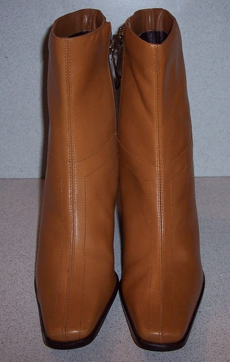 AWESOME WOMENS LEATHER ANDREW STEVENS STUDIO FASHION ANKLE BOOTS ZIP 