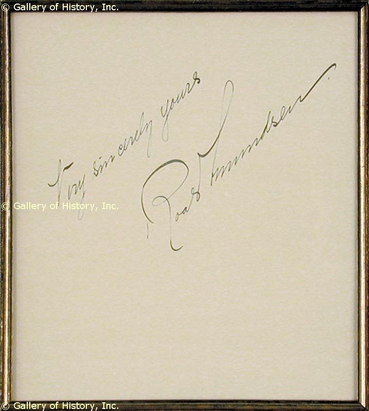 Roald Amundsen Autograph Sentiment Signed