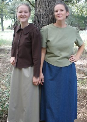 CUSTOM Ladies & Plus long full skirt denim jean modest blue twill 