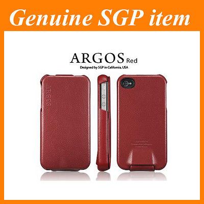 SPIGEN SGP Leather Pouch Case [Argos Red] for Apple iPhone 4S