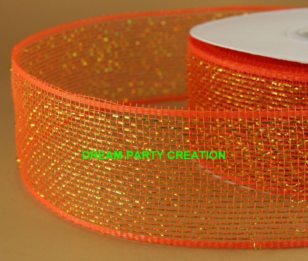 Shimmer METALLIC MESH Ribbon 3 Yards CHOOSE From 17 COLORS