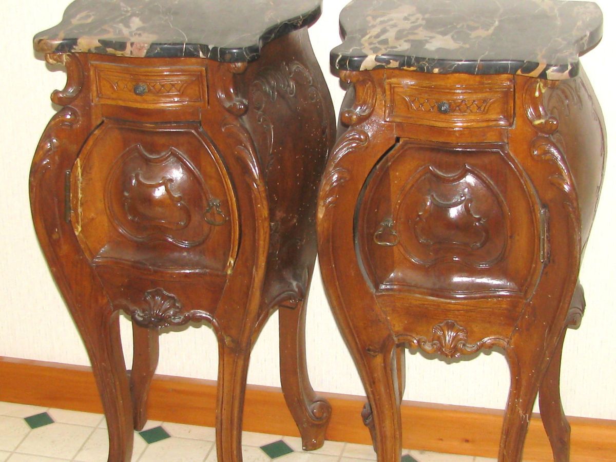 Antique Italian Marble Night Stands Pair Make OFFER