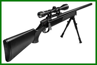 New UTG Airsoft Master Sniper Black Airsoft Rifle with 4x32 Scope