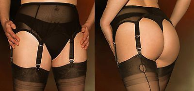 Sexy Black Lace Garter Belt with Black Straps NEW  