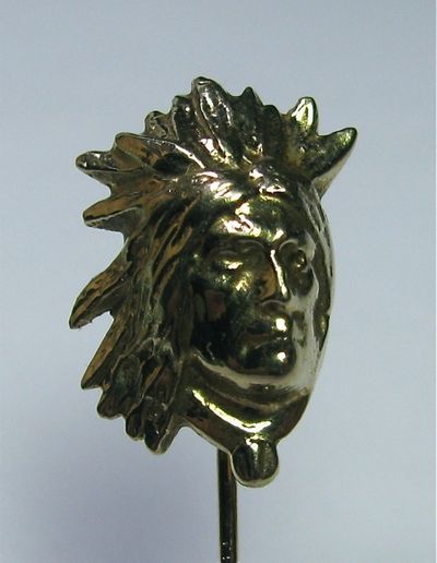    NN) Antique Art Deco 14K Gold Native American Indian Chief Stick Pin