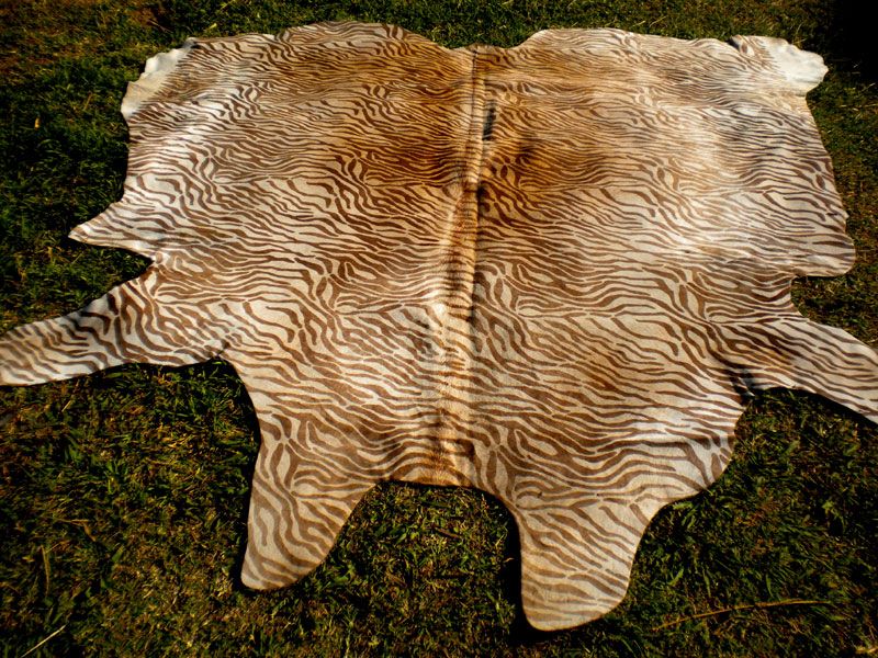 Baby Zebra Print Printed Cowhide Skin Rug Cow Hide DC2154