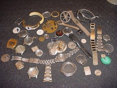 lot watch parts fossil case steam punk art deco craft