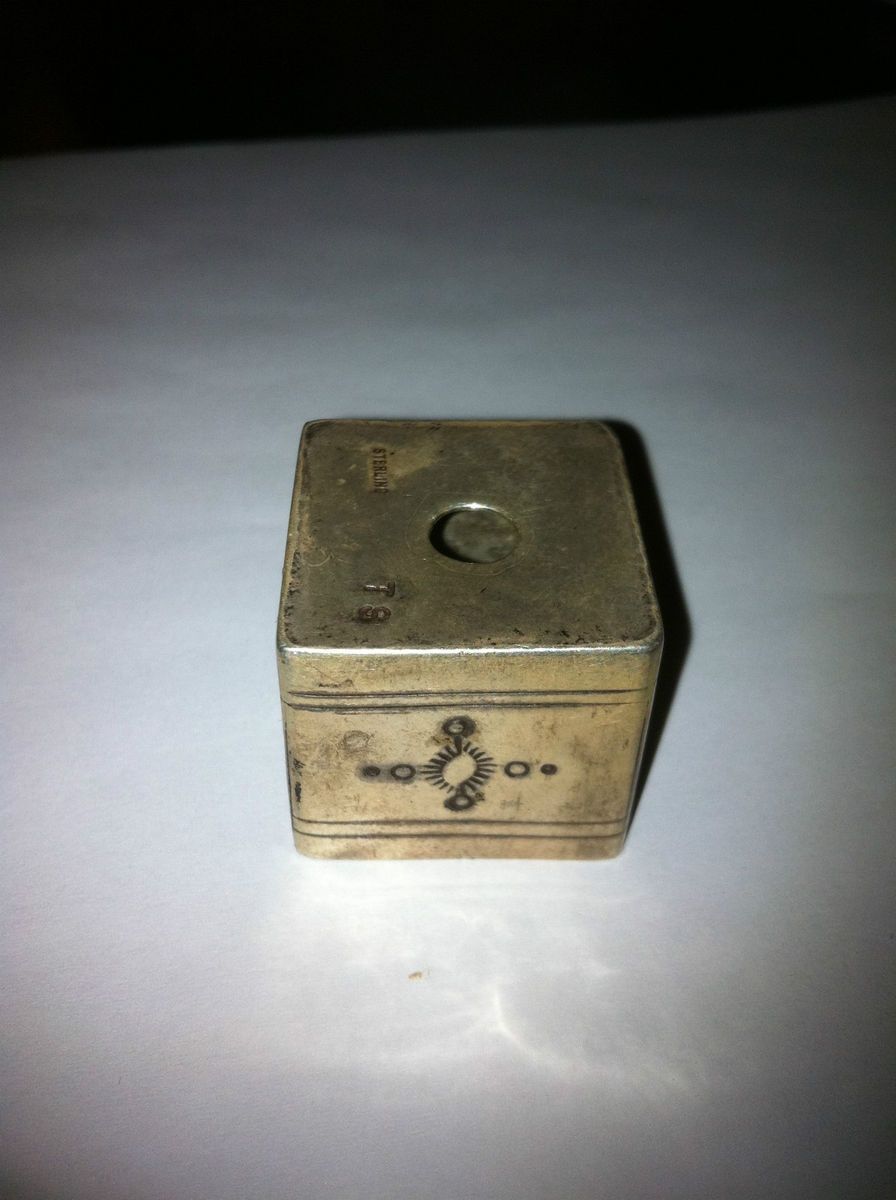 Vintage Sterling Pool Cue Chalk Holder 