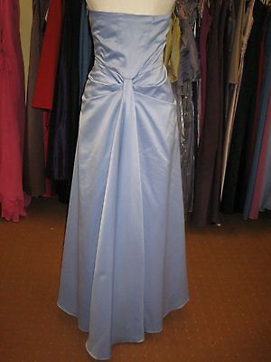 DEBUT/DEBENHAM​S CORNFLOWER BLUE BUSTLE LONG BRIDESMAID/PRO​M/BALL 