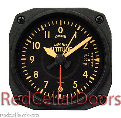   VINTAGE ALTIMETER ALTITUDE TRAVEL ALARM CLOCK FACE PILOT NEW GIFT IDEA