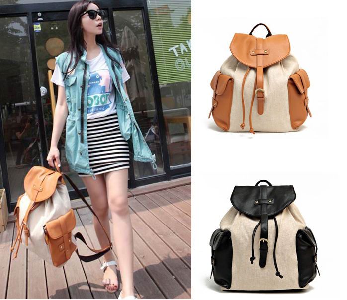 Women travel girl school Shoulder bag casual Rucksack Canvas cute 