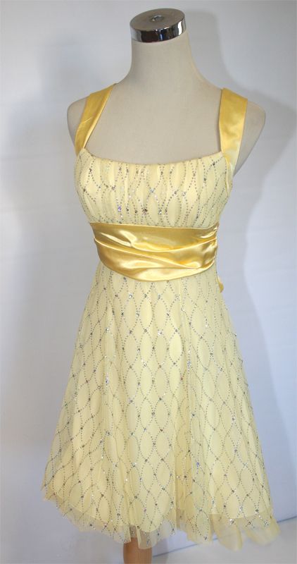 NWT B. DARLIN $80 Yellow Juniors Party Prom Dress 9