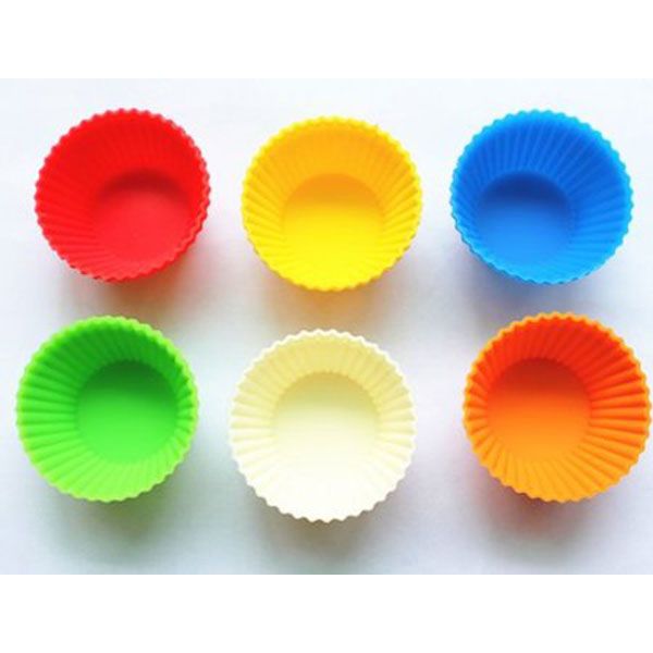 12PCS Silicone Round Cake Cupcake Muffin Baking Jelly Mold Mould