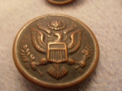 WWI Military Buttons Army Great Seal by Scovill Liebmann Evans 