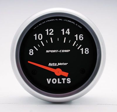 Auto Meter 3592 Gauge Voltmeter 8 18 Volt 2 5/8 Sport Comp