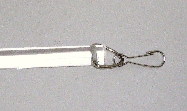   Clear Acrylic Drapery Baton Curtain Wand 1 2 Thick w Hook Snap