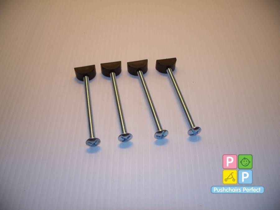   150mm Silver Bed Bolts with Half Moon Nut Cot Cot Bed Furniture