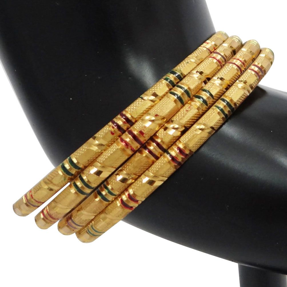 Bollywood Gold Plated Bangle Set Indian Wedding Wear Kangan Bracelet 