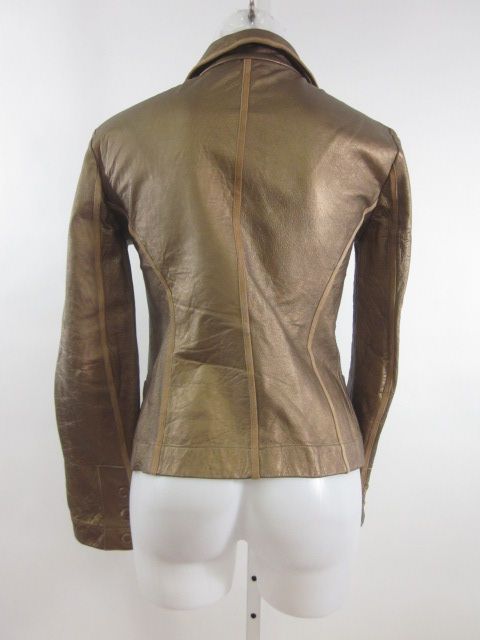 you are bidding on a hella barbara rank copper tone leather jacket in 