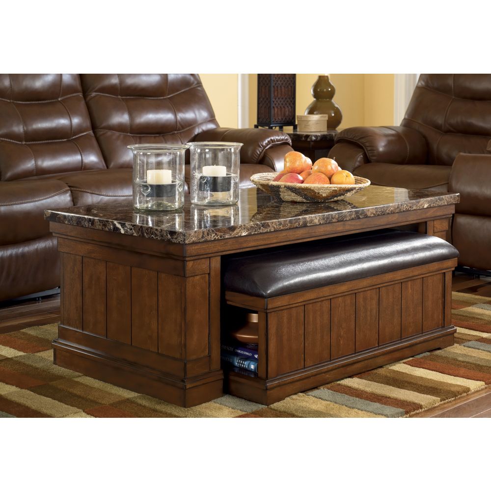 Ashley Merihill Rectangular Cocktail Table With Ottoman T838 1