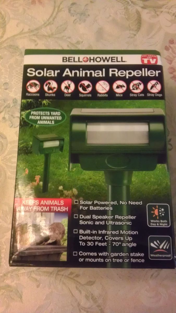 Bell Howell Motion Activated Ultrasonic Solar Powered Animal Repeller