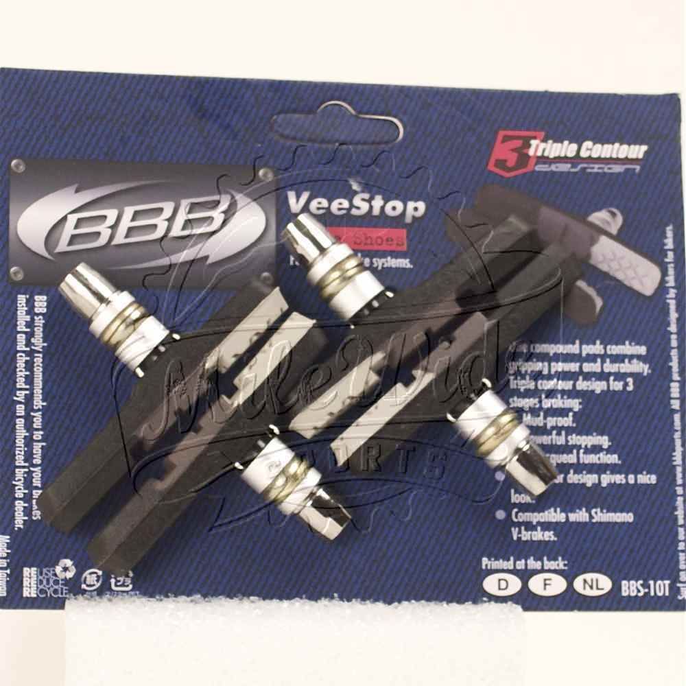 BBB BBs 10T Veestop MTB V Brake Pad Set Shimano Avid Triple Compound 