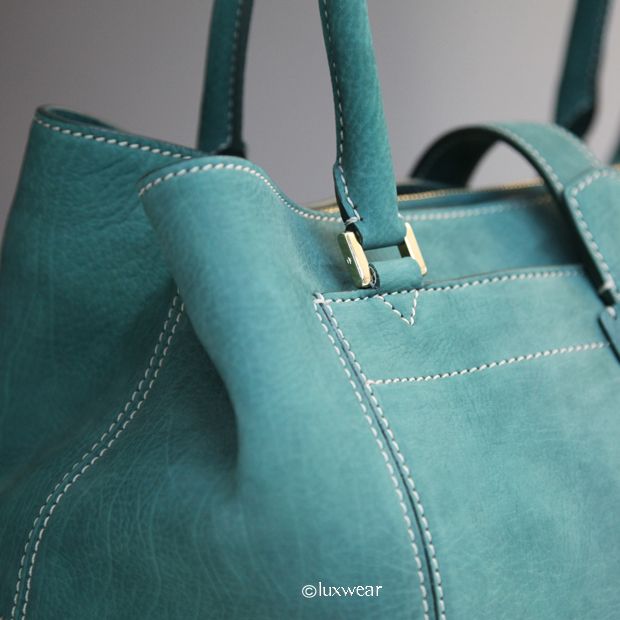 Loro Piana Bellevue Handbag Teal Green Nubuck Brand New