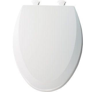 Bemis 1500EC000 White Elongated Closed Front Wooden Toilet Seat 