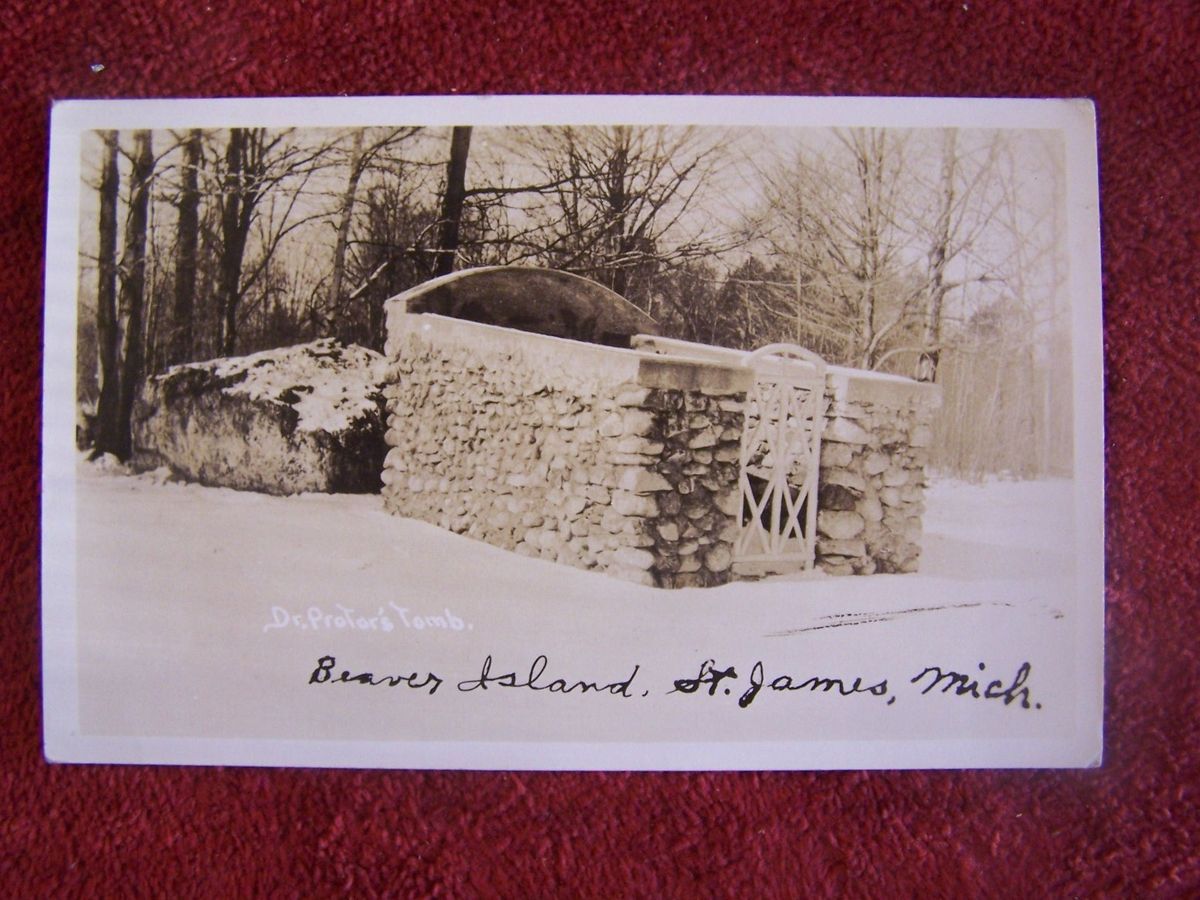 St James Michigan Beaver Island Dr Protars Tomb Real Photo