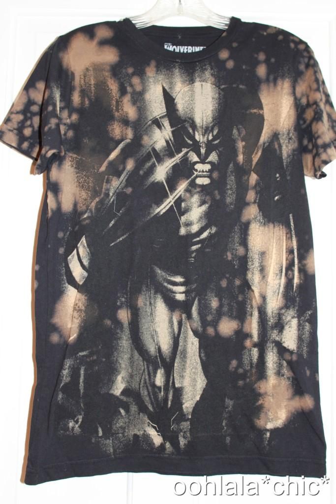 Wolverine Black Brown Tie Dye Tee T Shirt x Men Marvel