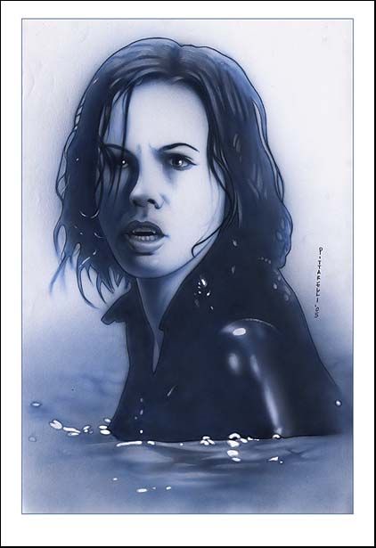 Underworld Kate Beckinsale Selene Watercolor 13x19 Limited Edition 