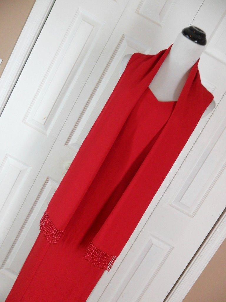 NEW Joseph Ribkoff Creations Size 6 Red HOT Cocktail Evening Dress W 