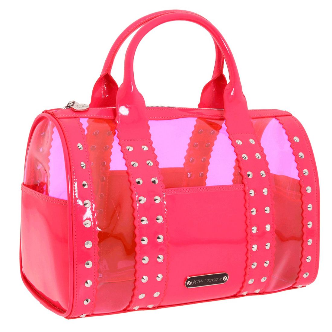 Betseyville Pink Betsey Johnson Neon Lights Satchel Bag