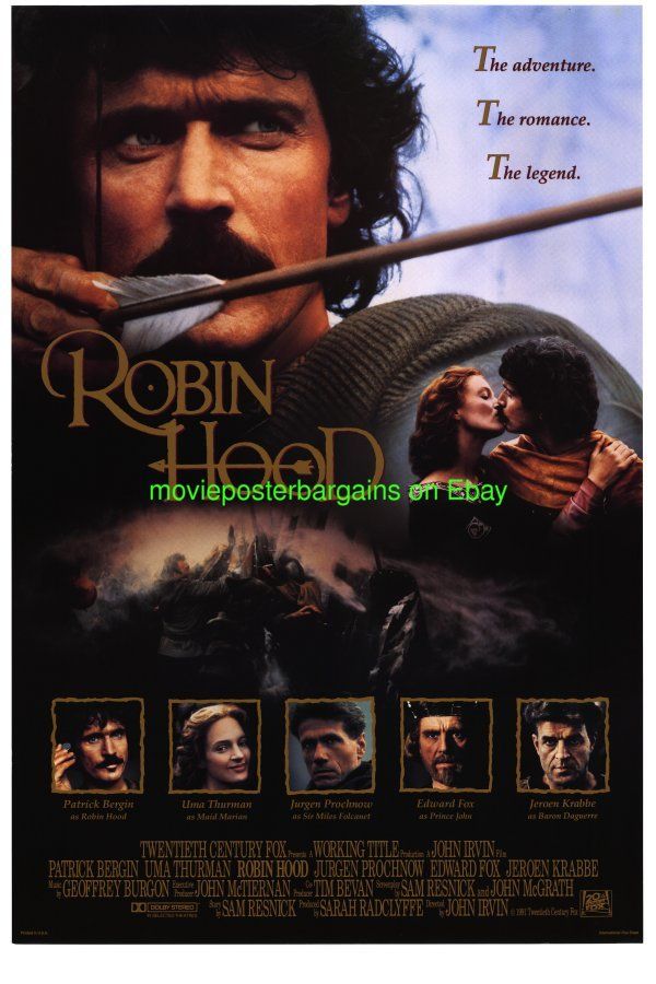 ROBIN HOOD MOVIE POSTER 27x40 PATRICK BERGIN 1991