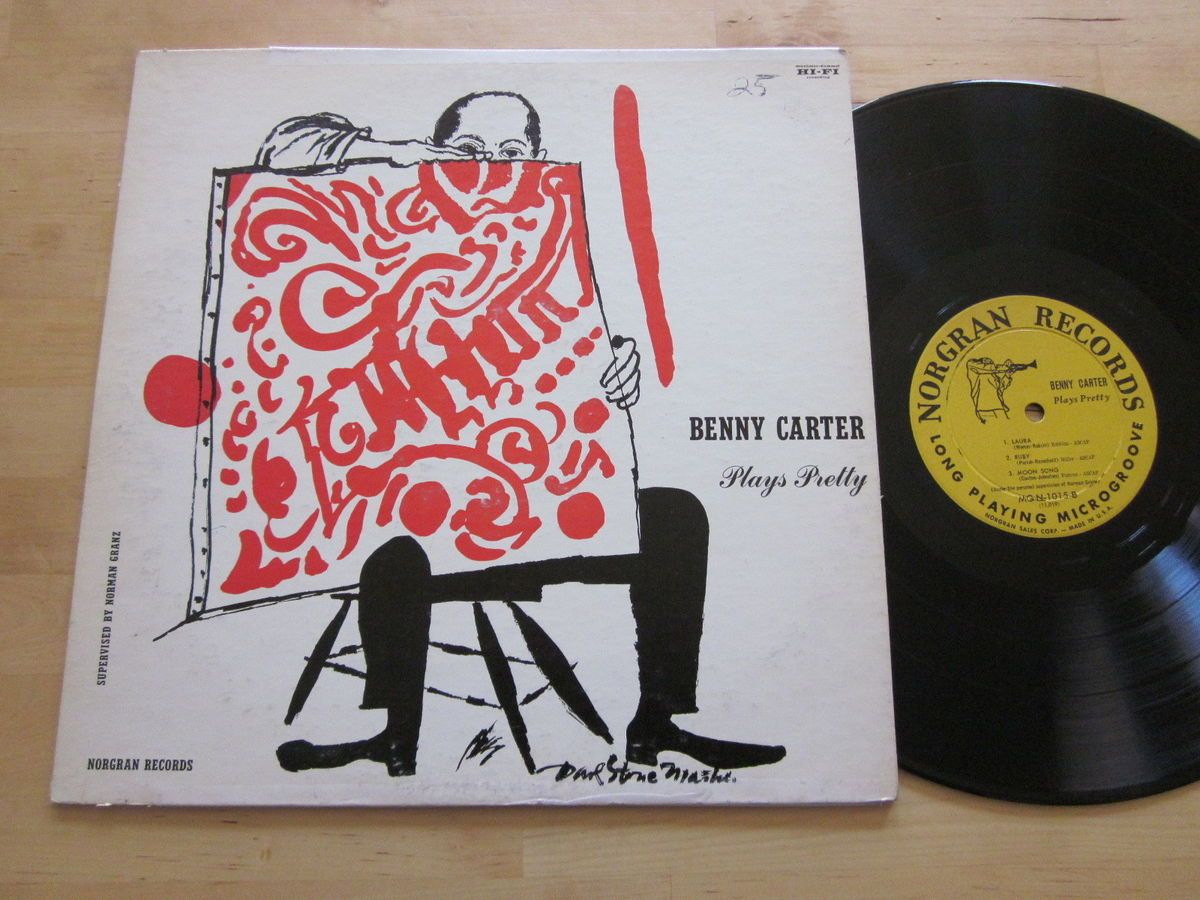 Benny Carter Plays Pretty LP Norgran DG Mono Orig. David Stone Martin 