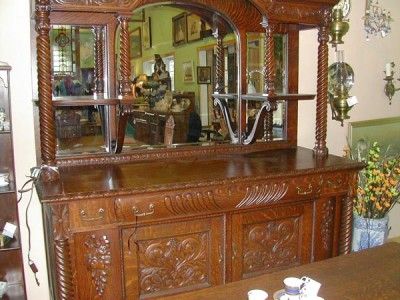 berkey gay tiger oak buffet with carved ram head