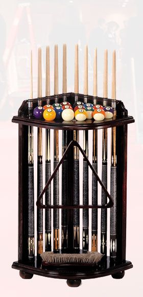 Billiard Pool Ball Cue Rack Corner Style 4 Colors