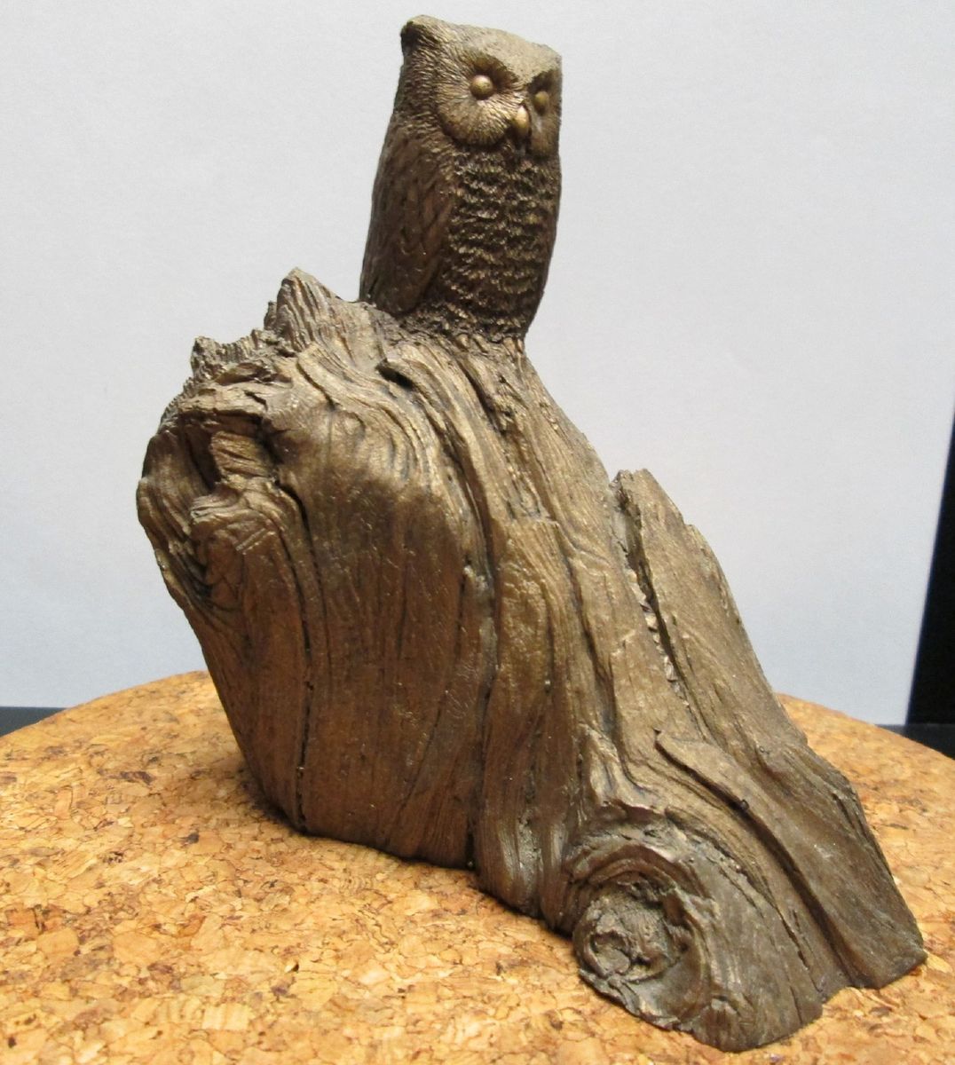   Cold Cast Bronze Owl Sculpture Figurine Artist Peter Berryman
