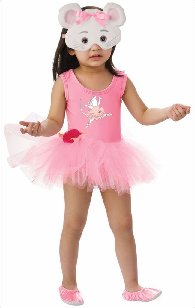 ANGELINA BALLERINA GIRLS HALLOWEEN COSTUME 7 8 YRS   B PINK WITH MASK 