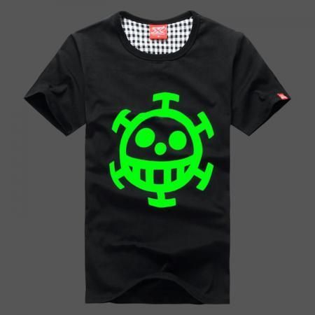 Anime ONE PIECE Pure cotton short sleeve boys & girls lovers Luminous 