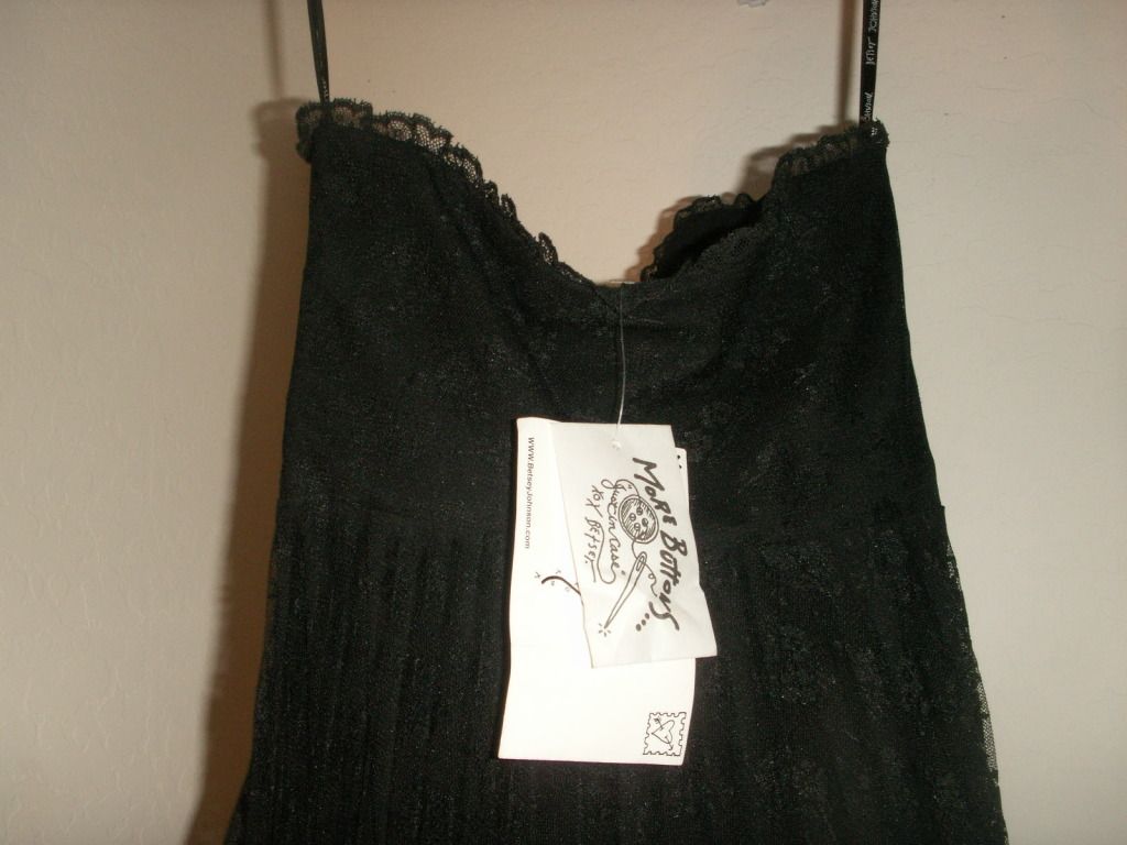 Betsey Johnson Black Victorian Strapless Lace Dress Size US 6 NWT