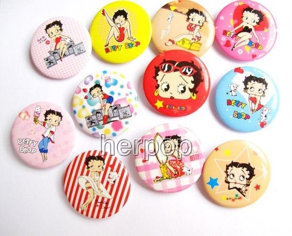 new lot 48pcs betty boop badge button pin