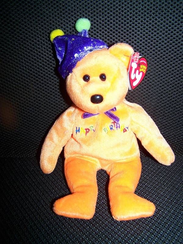 Ty Beanie Babies Happy Birthday Bear Stuffed Plush 2005