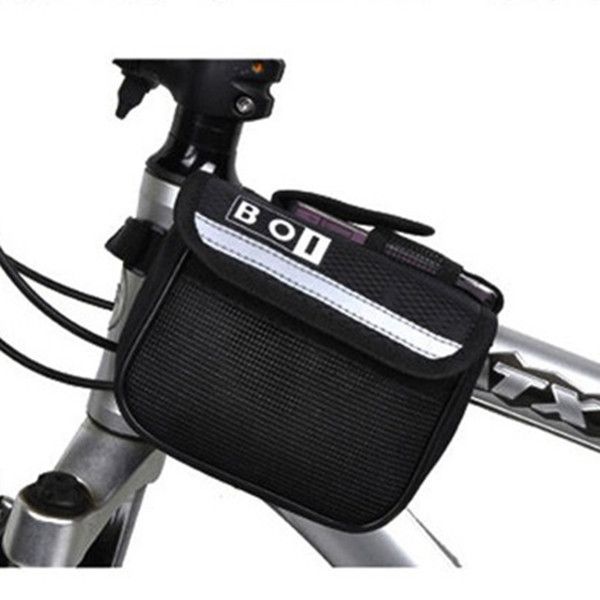   Frame Pannier Mountain Bike Saddle Bicycle Front Tube Bag Black