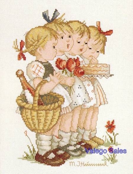 JCA Hummel Cross Stitch Patterns Chart The Birthday Gifts