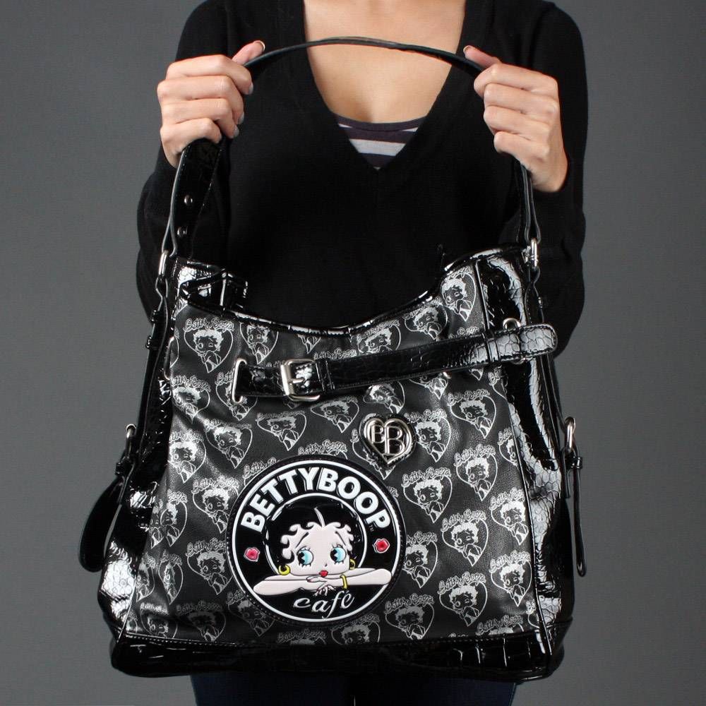Licensed Betty Boop Black Diaper Travel Shopper Medium Tote Handbag 