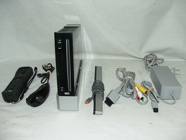 nintendo wii rvl 001 game system black