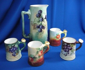   Limoges Curtis Studio Chicago Blackberry 4 Fruit Mugs