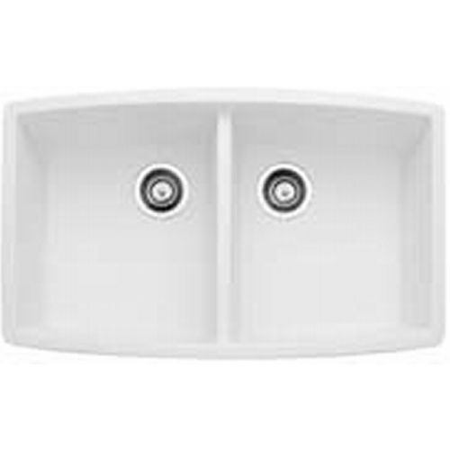 Blanco 440071 Undermount Equal Double Bowl Kitchen Sink White