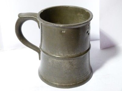 Antique Pewter J Blain Carlisle Half Pint Tankard Measure ER 392 42 